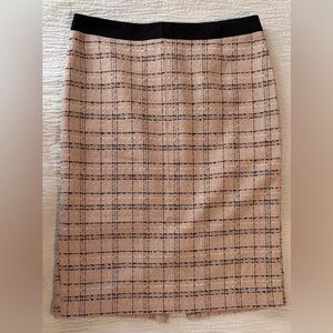 Liz Claiborne Plaid Pencil Skirt - Black and Tan